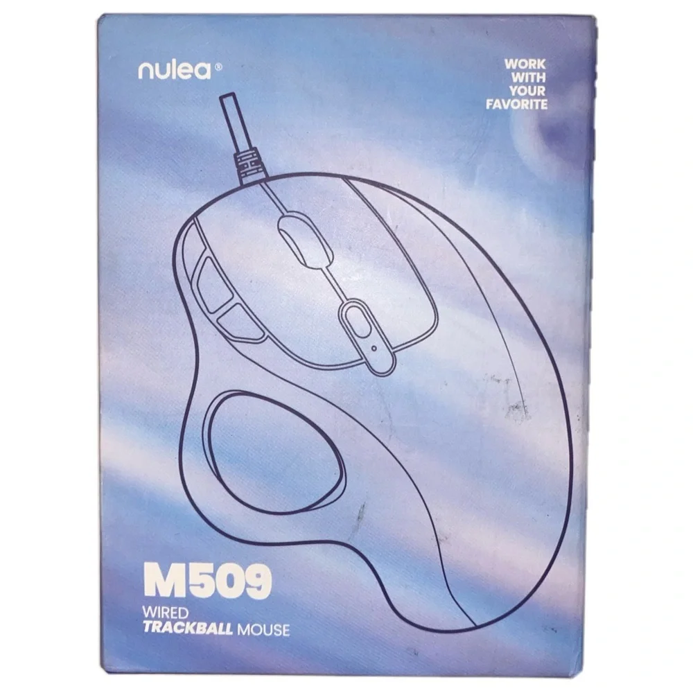 Nulea M509 Wired Trackball Mouse Ergonomic Thumb Control Type C USB, Pink